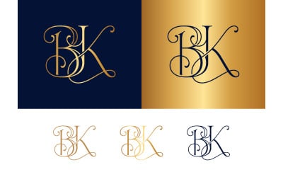 Classic bk monogram design for sophisticated branding.