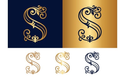 Decorative letter s for elegant branding applications.