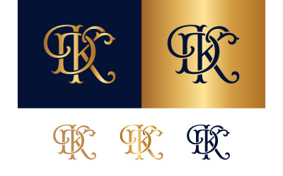 DK monogram vintage luxury initials for branding logos.