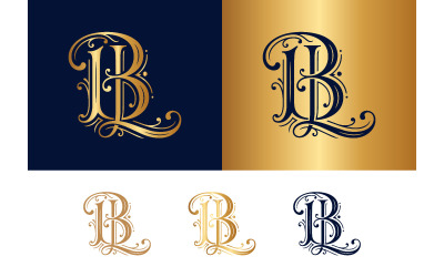 Elegant BL monogram initials classic luxury design.