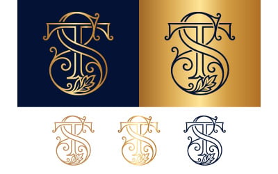 Elegant monogram ts design for vintage logos.