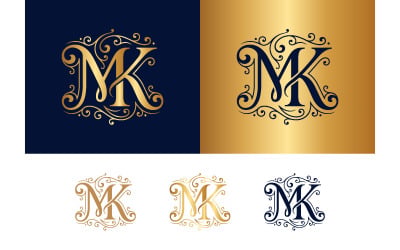 M and k intertwined monogram for business.