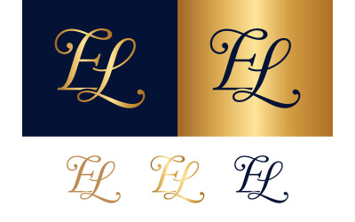 Monogram el letters script simple elegant.