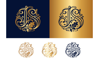 Monogram J S elegant ornamental design.