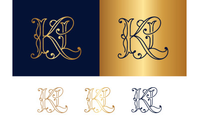 Monogram KL elegant script logo design.