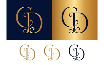 Monogram letters c and d black on white background.