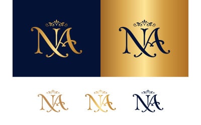 Monogram na elegant calligraphy wedding invitation card.