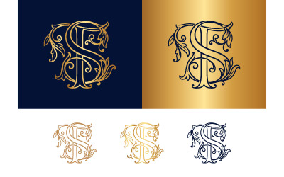 Monogram ts decorative font for elegant wedding invitations.