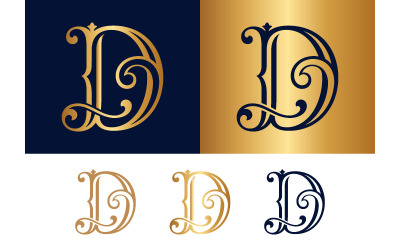 Ornate letter D monogram for luxury brand identity design.