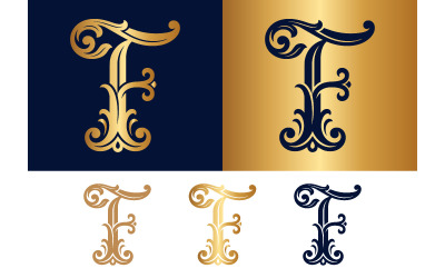 Ornate letter F logo design.