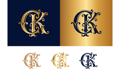 Ornate monogram ck emblem for corporate identity.