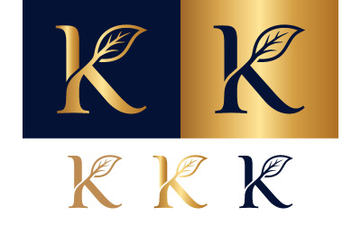 Simple K letter logo with leaf.