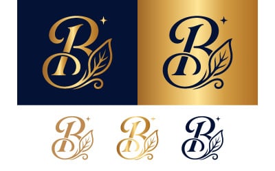 Logotipo sofisticado com a inicial B, com detalhes de folha e estrela.