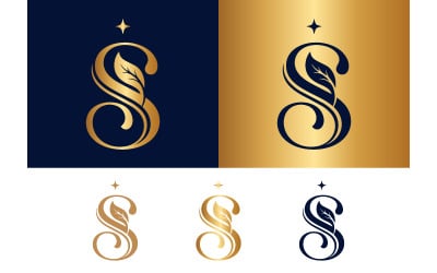 Stylized S letter logo with leaf and star.