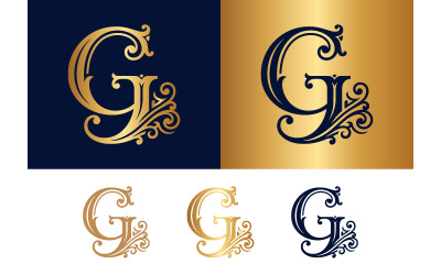 Vintage letter G logo design.