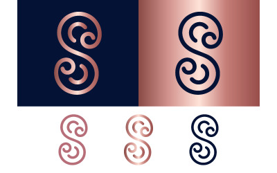 Stylized S letter with swirls and curls.