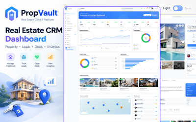 Gayrimenkul CRM Kontrol Paneli HTML5 ve Tailwind CSS Şablonu