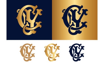 Винтажная эмблема Monogram cy для брендинга.