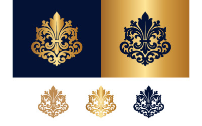 Fleur de lys ornementale, emblème décoratif, motif héraldique classique.