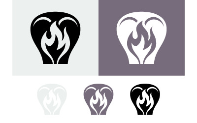 Fire light bulb graphic symbol for innovation.