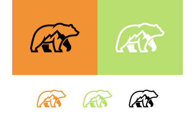 Bear walking with mountain inside graphic.