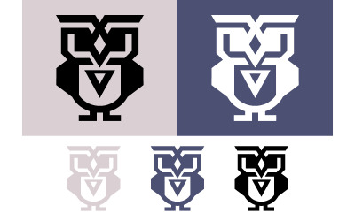 Geometric owl logo abstract symbol.
