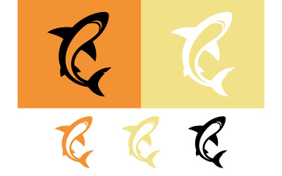 Shark graphic silhouette for marine logo design.