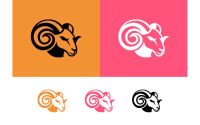 Логотип в виде головы барана, графический символ, талисман, эмблема.
