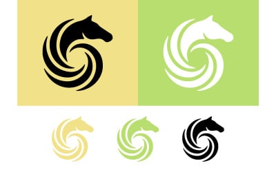 Motif tourbillonnant en forme de tête de cheval sur fond clair.