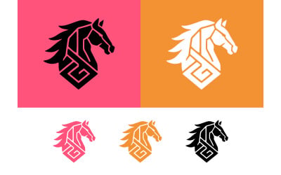 Horse head logo modern geometric vector graphic.