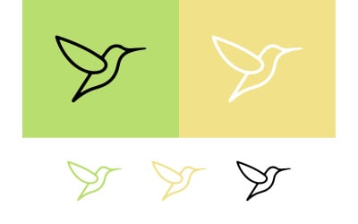 Hummingbird vector logo design on green yellow.