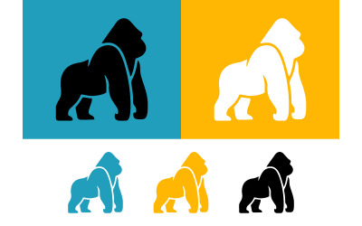 Gorilla-silhouetlogo, een krachtig icoon van een wild dier.