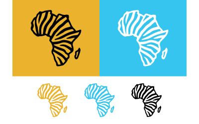 Concept de carte de l&amp;#39;Afrique avec des rayures zébrées audacieuses.