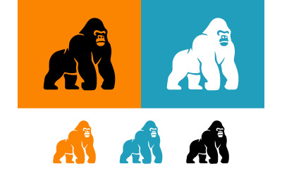 Gorilla-logoontwerp in een opvallend kleurenschema.
