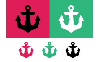 Ankersymbol in Rosa und Grün, einfarbig mit Variationen.