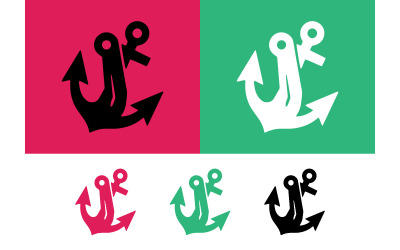 Ankersymbol in Rosa und Grün mit verschiedenen Variationen.