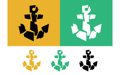 Abstraktes, zerbrochenes Anker-Logo in moderner Kunst.