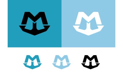 Anchor m emblem modern logo design.
