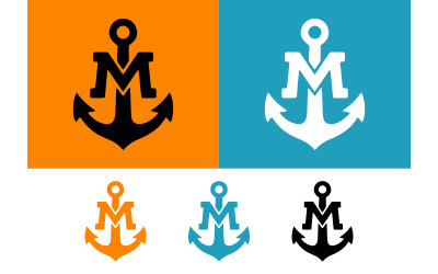 Anchor m letter logo design.