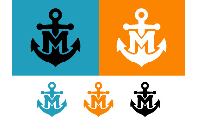 Anchor m logo combined on blue and orange.