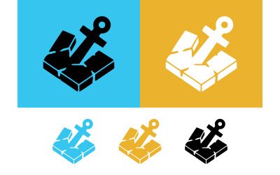 Symbol für einen rissigen Bodenanker auf farbigem Hintergrund.