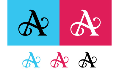 Variations du logo décoratif en forme de lettre A sur fond blanc.
