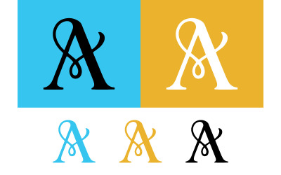 Lettre a moderne, symbole avec des détails en boucle.