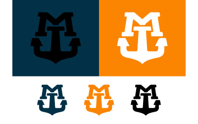 Stacked m letter and anchor logo.