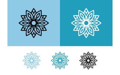 Symmetric mandala flower vector ornaments.