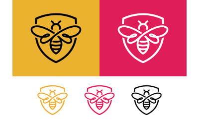 Bee emblem vector graphic for business branding.