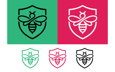 Bienenschild-Logo in Grün, Weiß und Gelb.