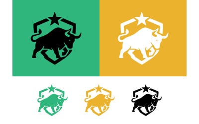 Bull logo emblem with star and shield.