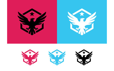 Eagle emblem with star and shield logo.