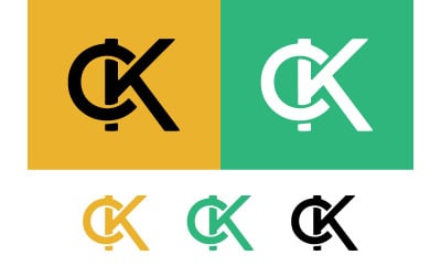 Monogram ck c k currency logos design.